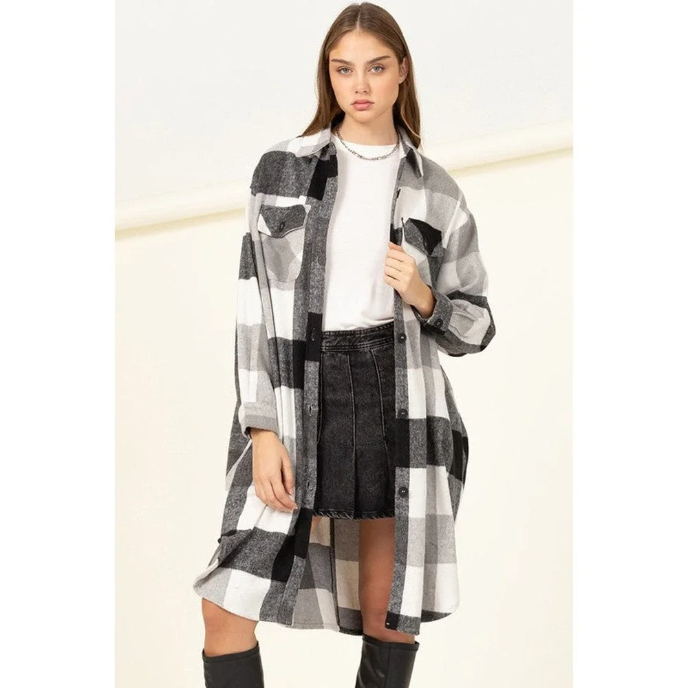 Trendy Throwback Checkered Shacket - Picture 1 of 10